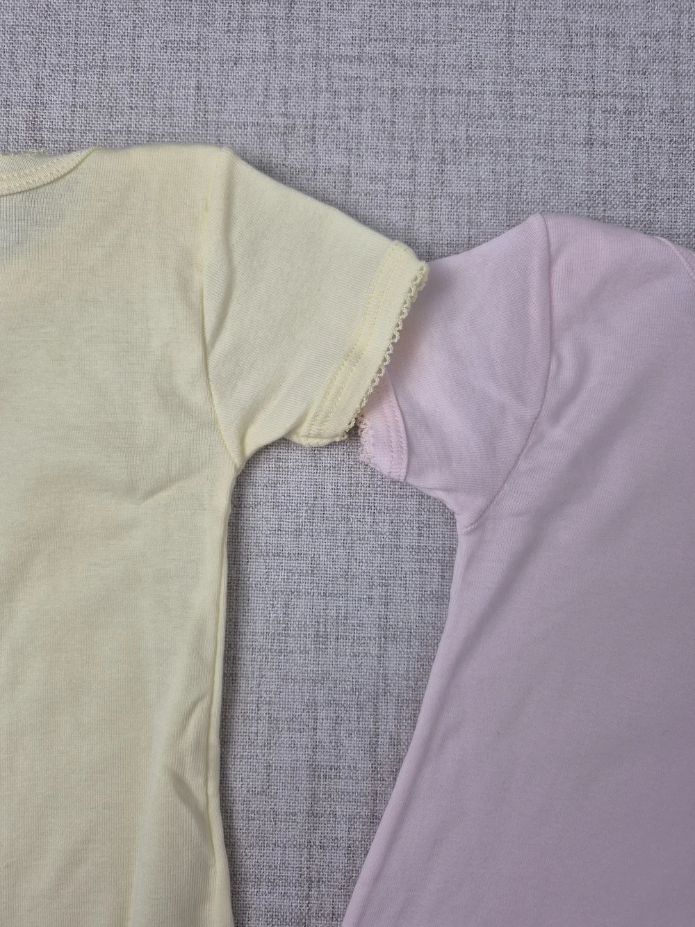 Petit Bateau Baby Girl 2 Pack Short Sleeve Picot Trim Bodysuits 12M